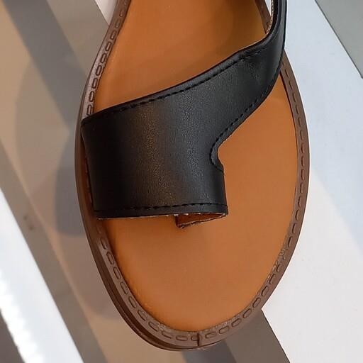 صندل زنانه انگشتی نیکتا یک رنگ مشکی از سایز37 تا40